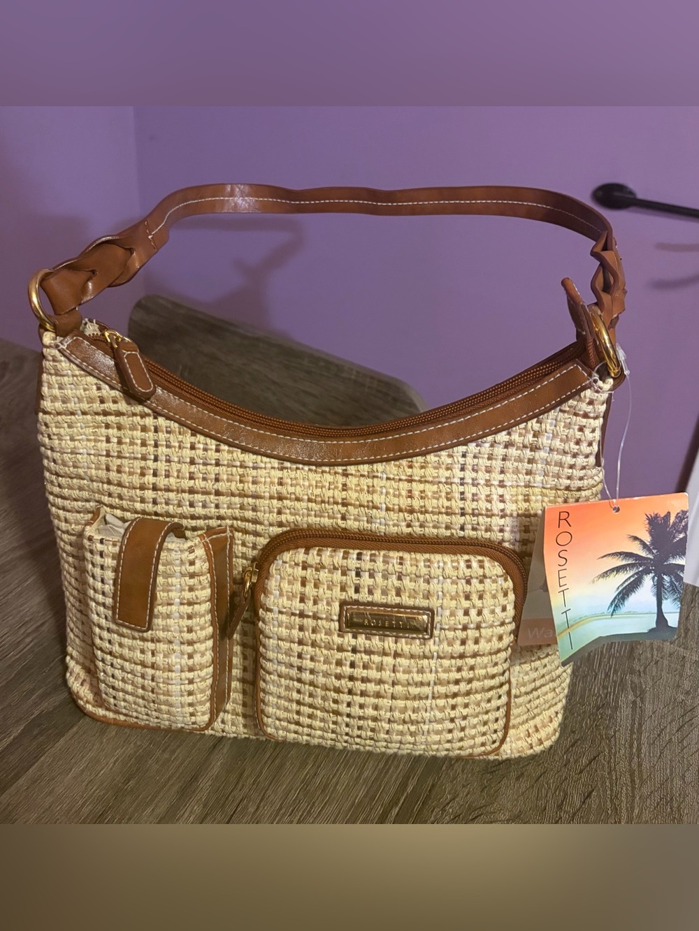 🆕 Rosetti Women’s Brown Tweed Purse / Pocketbook